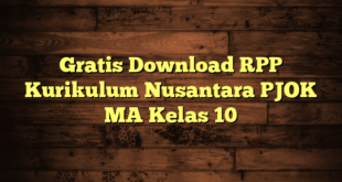 Gratis Download RPP Kurikulum Nusantara PJOK MA Kelas 10