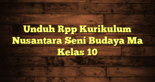 Unduh Rpp Kurikulum Nusantara Seni Budaya Ma Kelas 10